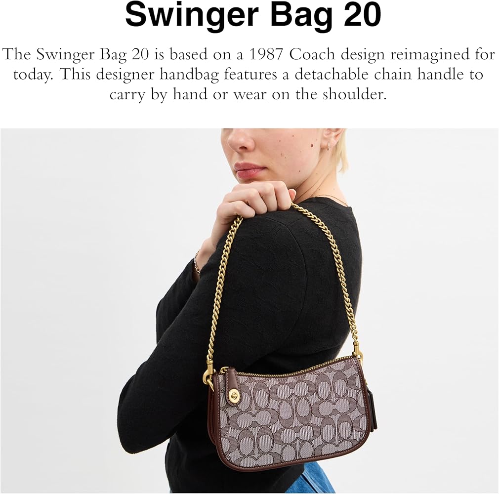 COACH Women's Swinger Bag 20 In Signature Jacquard Oak Maple One